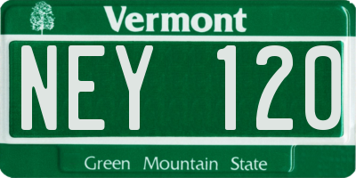 VT license plate NEY120
