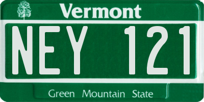 VT license plate NEY121