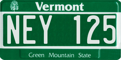 VT license plate NEY125