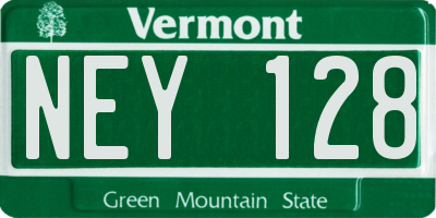 VT license plate NEY128