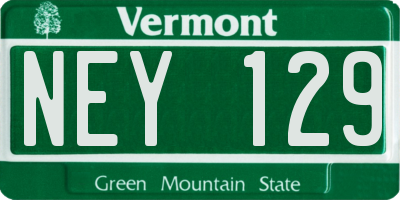 VT license plate NEY129