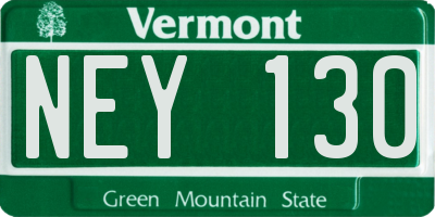 VT license plate NEY130