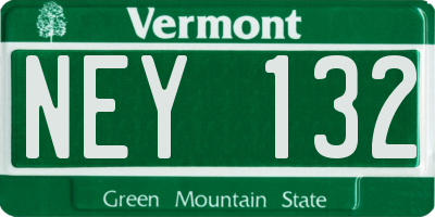 VT license plate NEY132
