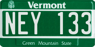 VT license plate NEY133