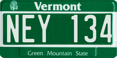 VT license plate NEY134