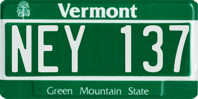 VT license plate NEY137