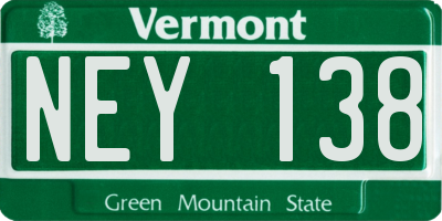 VT license plate NEY138