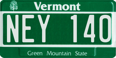 VT license plate NEY140