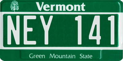 VT license plate NEY141