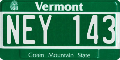 VT license plate NEY143