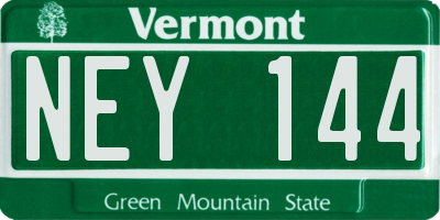VT license plate NEY144
