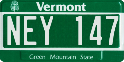 VT license plate NEY147