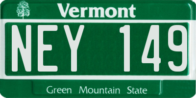 VT license plate NEY149