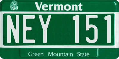 VT license plate NEY151