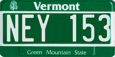VT license plate NEY153