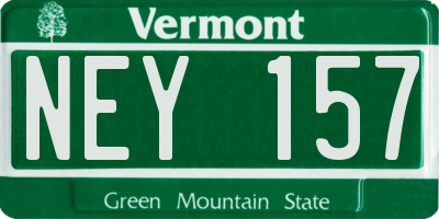 VT license plate NEY157