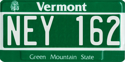 VT license plate NEY162