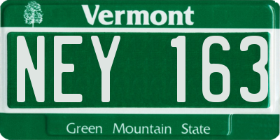 VT license plate NEY163