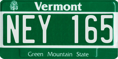 VT license plate NEY165