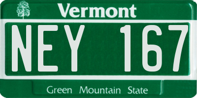 VT license plate NEY167