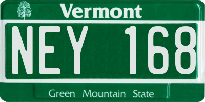 VT license plate NEY168
