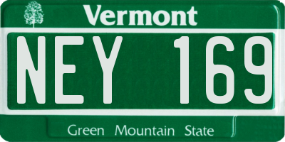 VT license plate NEY169