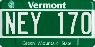 VT license plate NEY170