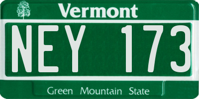 VT license plate NEY173