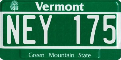 VT license plate NEY175