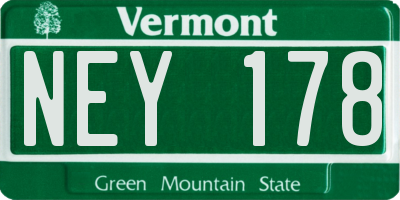 VT license plate NEY178