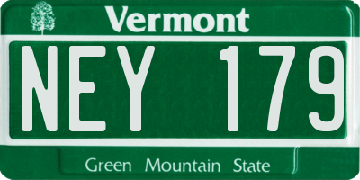 VT license plate NEY179