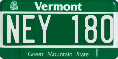 VT license plate NEY180