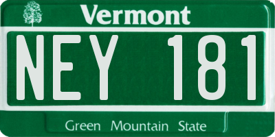 VT license plate NEY181