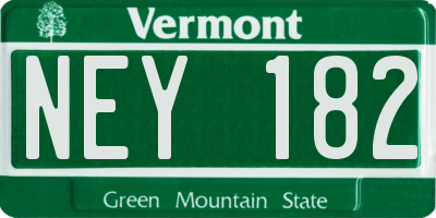 VT license plate NEY182