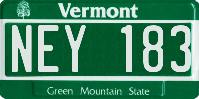 VT license plate NEY183