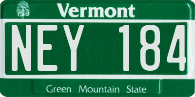 VT license plate NEY184