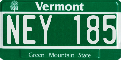 VT license plate NEY185
