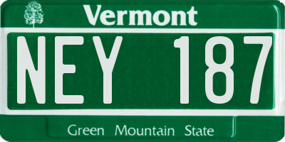 VT license plate NEY187