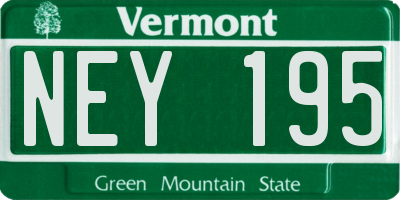 VT license plate NEY195