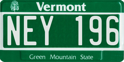 VT license plate NEY196