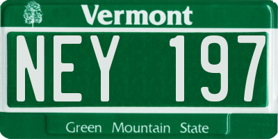 VT license plate NEY197