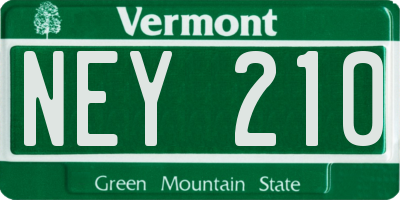 VT license plate NEY210