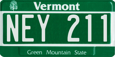 VT license plate NEY211