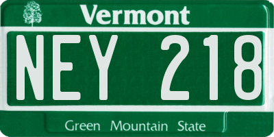 VT license plate NEY218