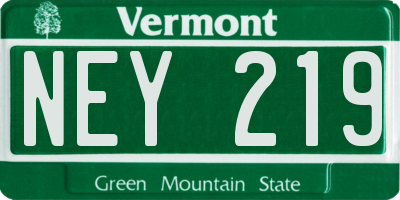 VT license plate NEY219