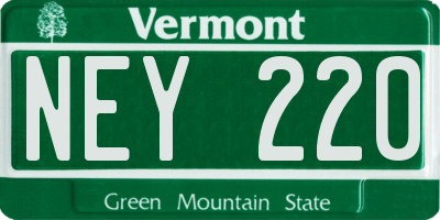 VT license plate NEY220