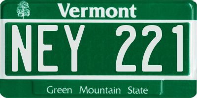 VT license plate NEY221