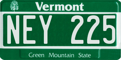 VT license plate NEY225