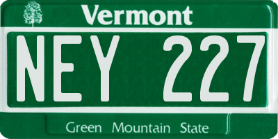 VT license plate NEY227