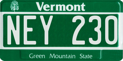 VT license plate NEY230